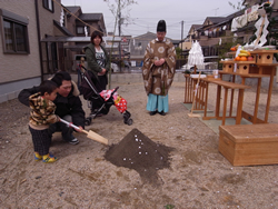 地鎮祭～重機搬入